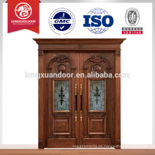 Puerta de Madera Teca de Diseño de Puerta Doble / Puertas de Interior de Madera Sólida